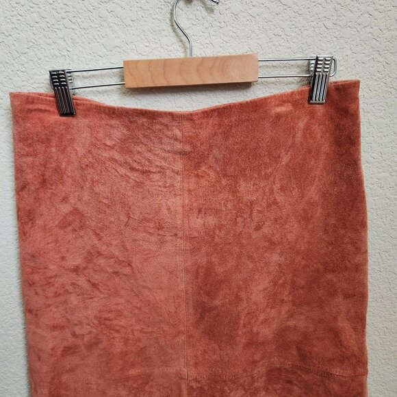 Gretchen Scott Leather Skirt‎ Women Sz Small Washable Suede Straight Pencil - Picture 3 of 15